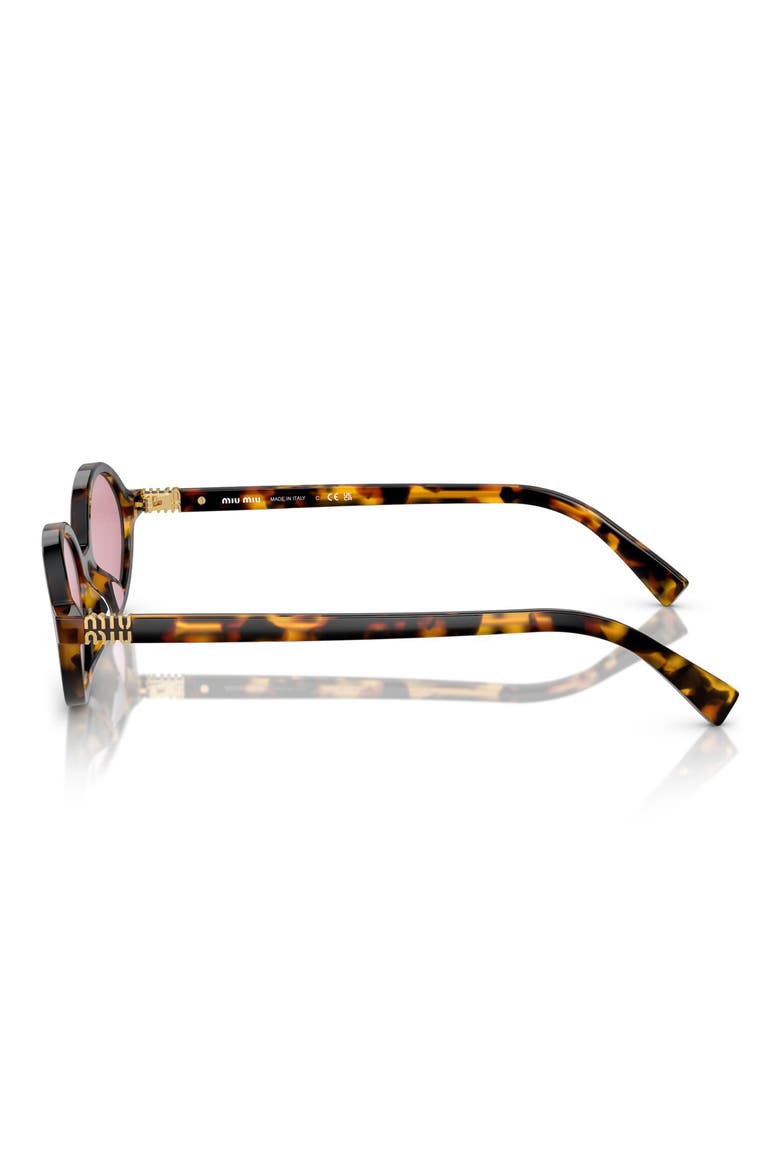 50mm Oval Sunglasses, Alternate, color, HONEY HAVANA / DARK PINK MIRROR SILVER INT