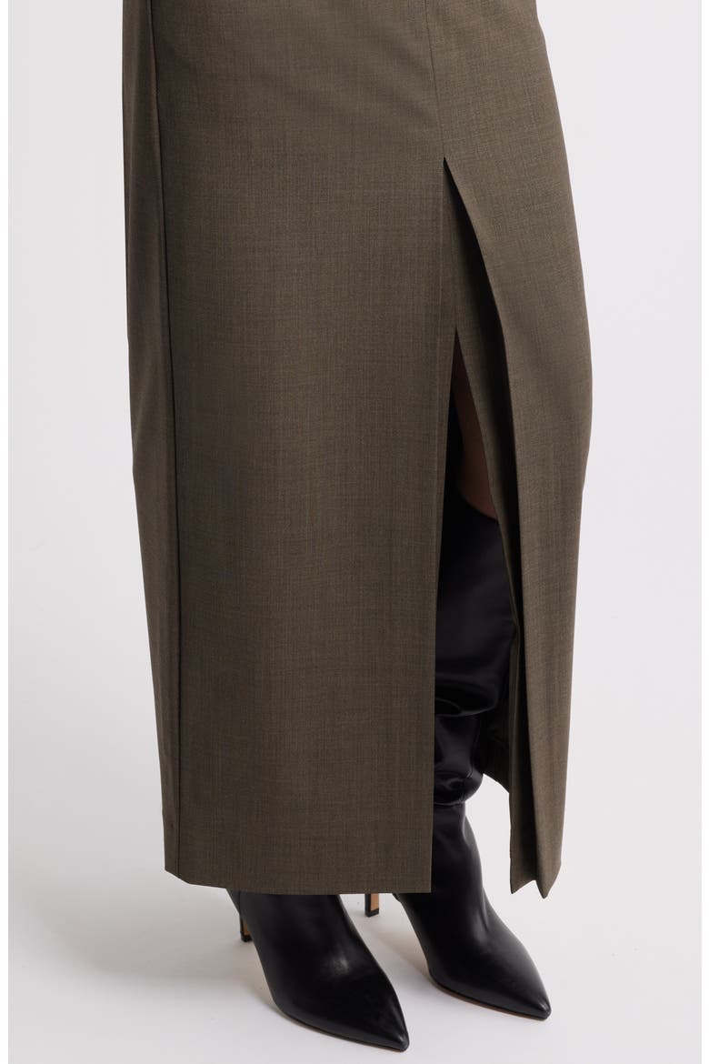 Wool Blend Maxi Pencil Skirt, Alternate, color, BROWN HEATHER