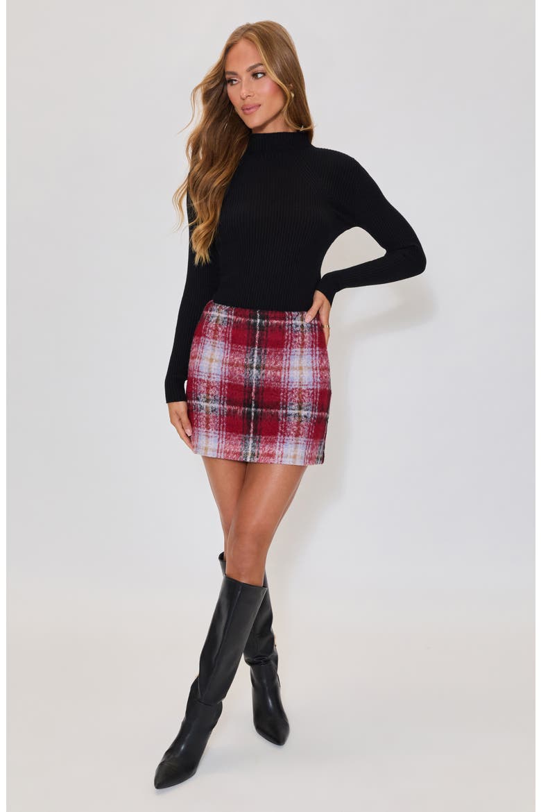 Margaret Plaid Miniskirt, Alternate, color, BURGUNDY MULTI