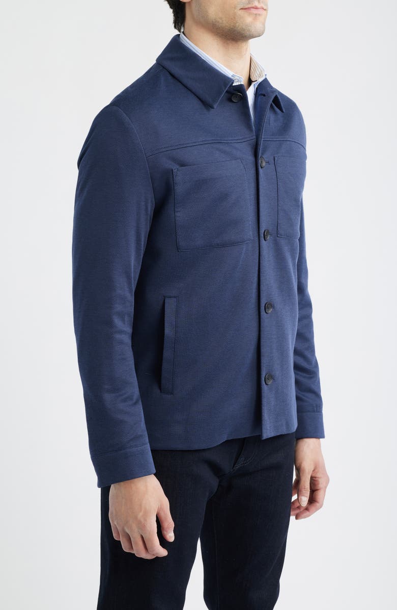 Johnston & Murphy XC Flex Pinnacle Shirt Jacket, Alternate, color, Navy Birdseye