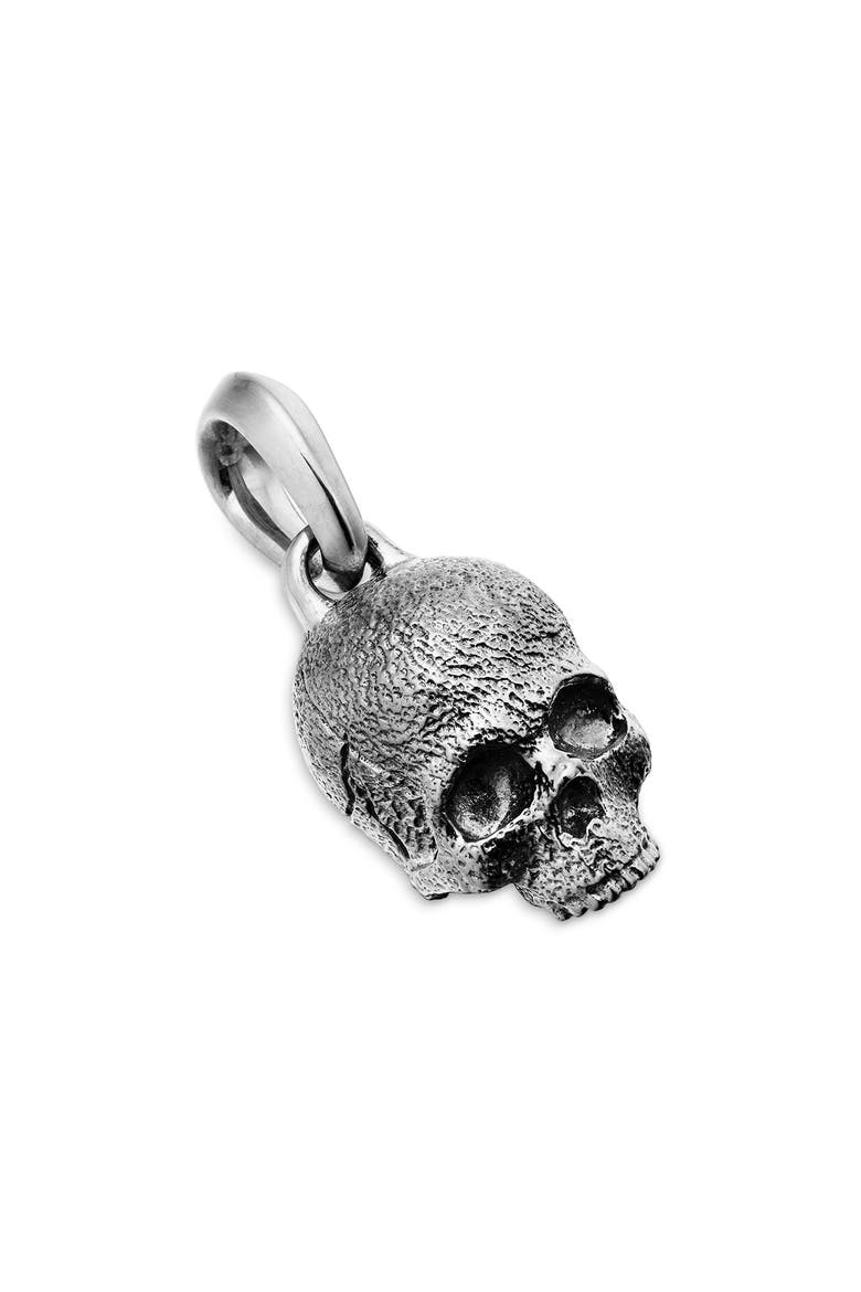 Men's Waves Skull Amulet, Alternate, color, SILVER