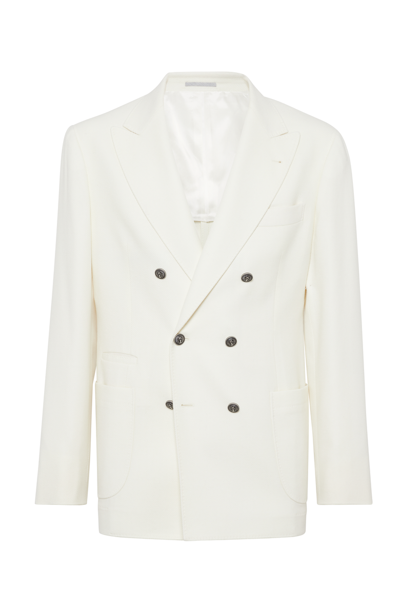 Brunello Cucinelli Diagonal twill unconstructed blazer, Main, color, 