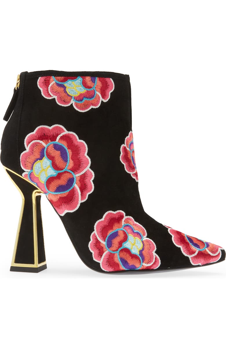KAT MACONIE Lucie Floral Embroidered Pointed Toe Bootie, Alternate, color,