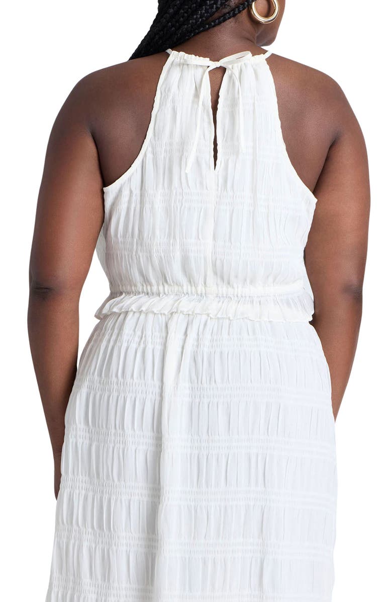 ELOQUII Smocked Halter Top, Alternate, color, 