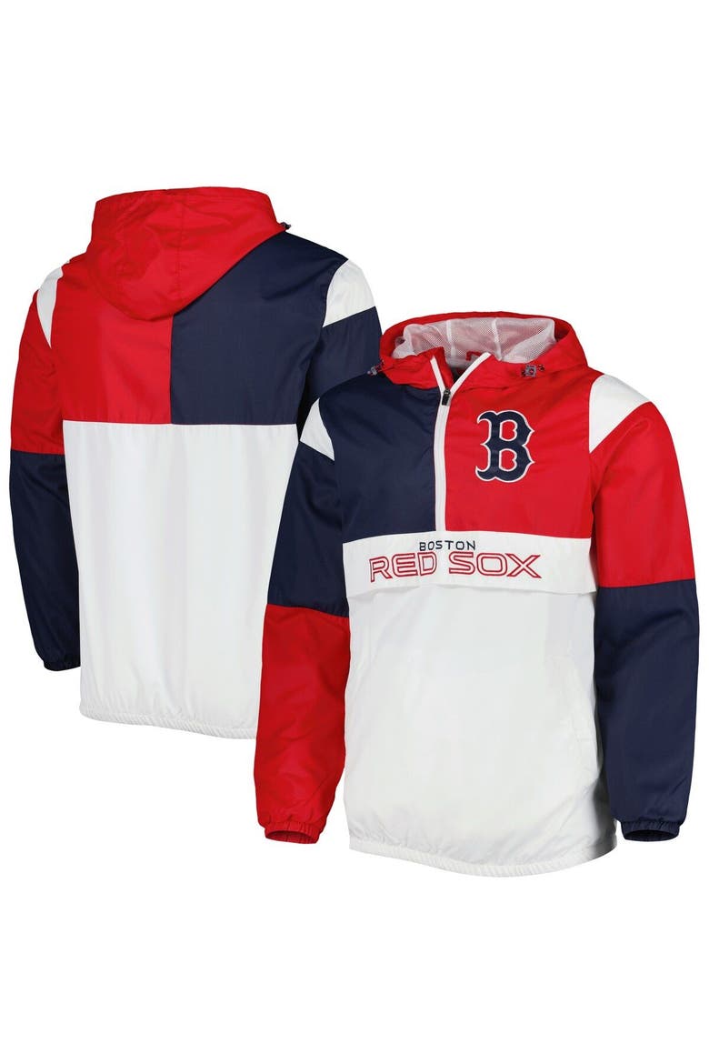 Men's G-III Sports by Carl Banks Red/Navy Boston Red Sox Fair Catch Half-Zip Hoodie, Main, color, Red