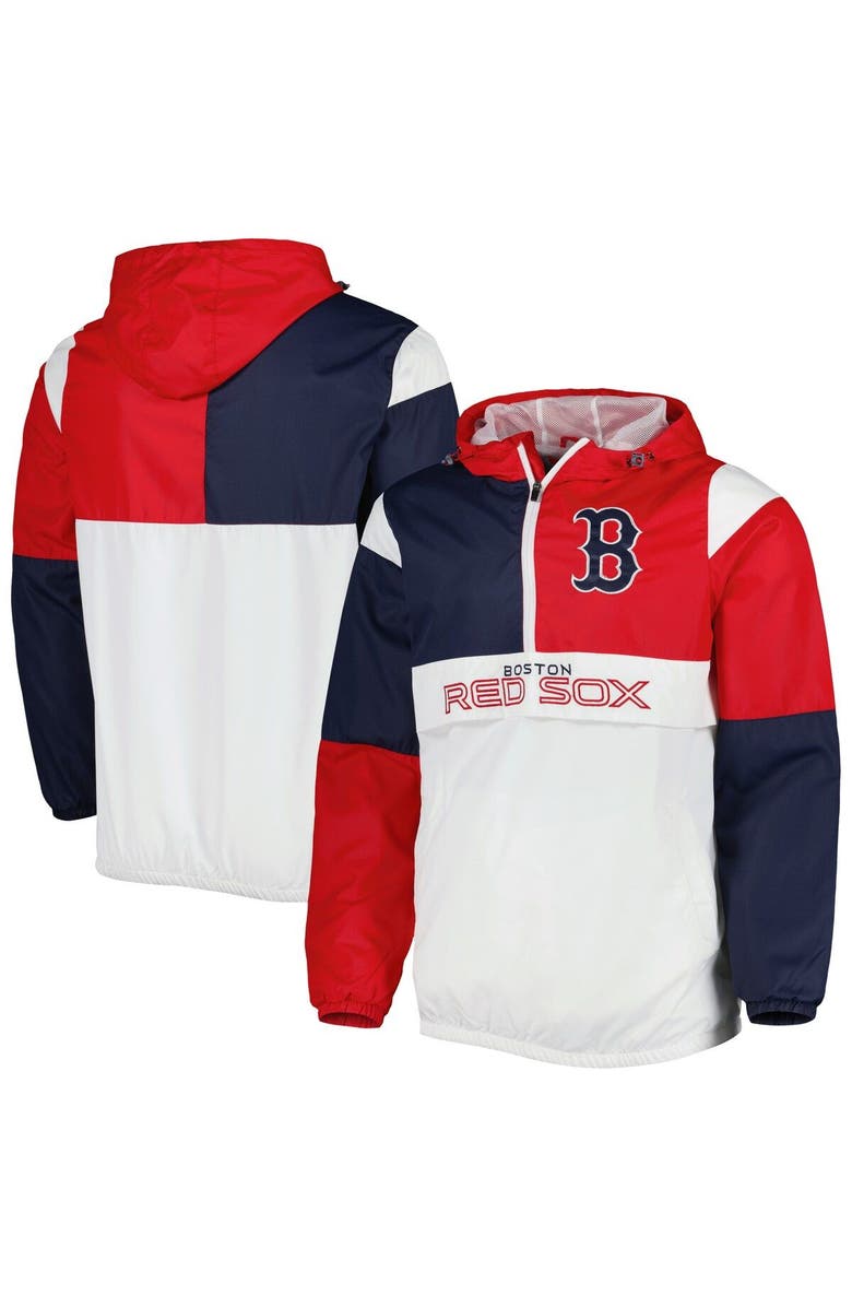 G-III SPORTS BY CARL BANKS Men's G-III Sports by Carl Banks Red/Navy Boston Red Sox Fair Catch Half-Zip Hoodie, Main, color,
