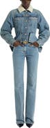 Balmain Faded Denim Peplum Jacket