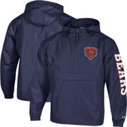 Champion Men's Champion Navy Chicago Bears Packable Hooded Windbreaker Half-Zip Jacket