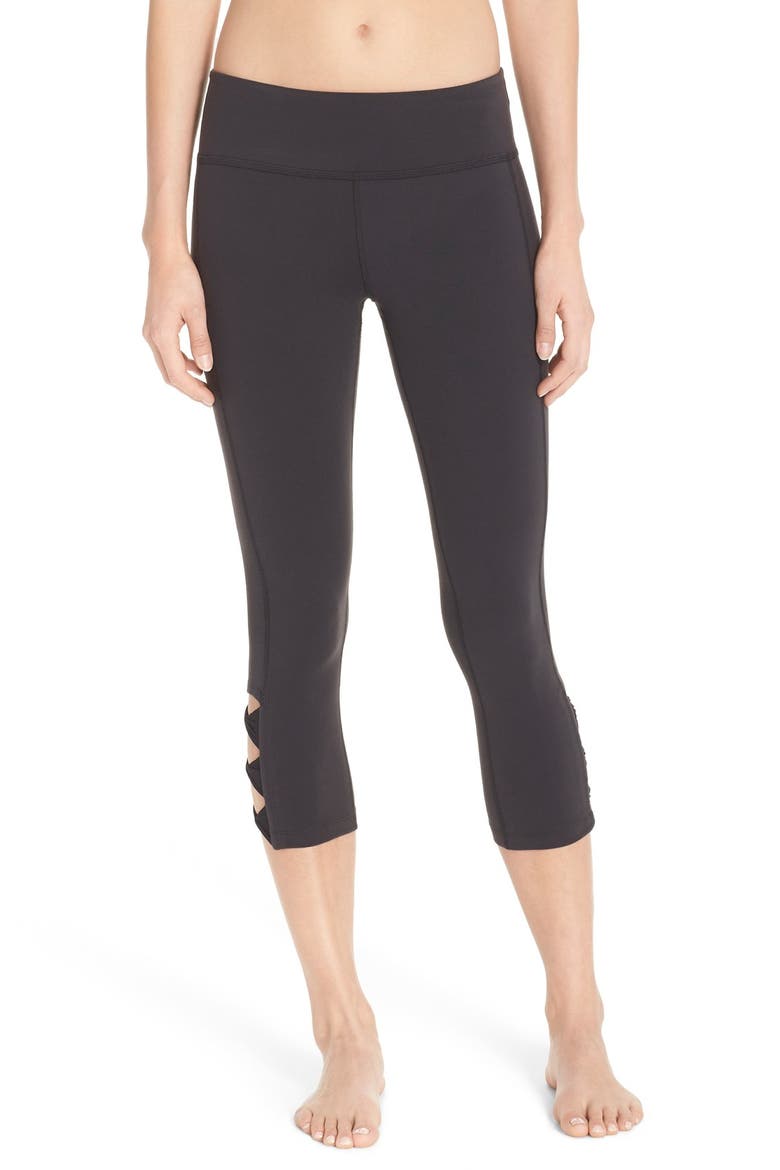 Side Twist Leggings, Main, color, BLACK