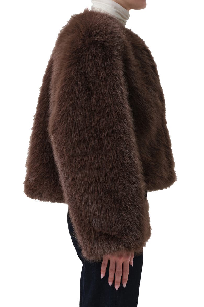 Esme Faux Fur Jacket, Alternate, color, HONEY LT BROWN