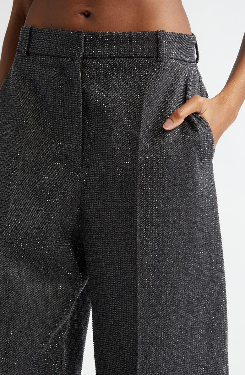 Alexander Wang High Waist Crystal Hotfix Wool Twill Pants, Alternate, color, 