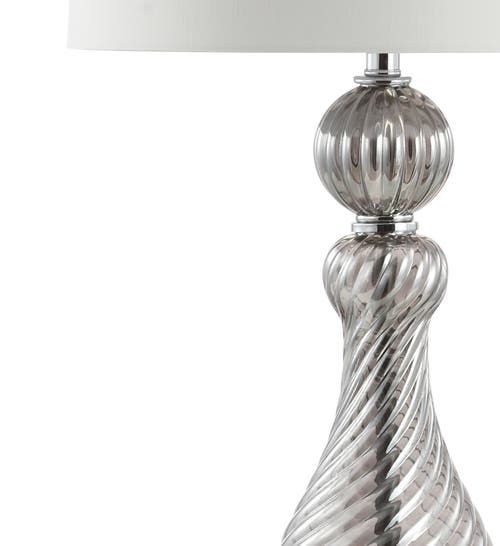 Jonathan Y Murano 32" Swirled Crystal/glass Led Table Lamp, Gray In Gray
