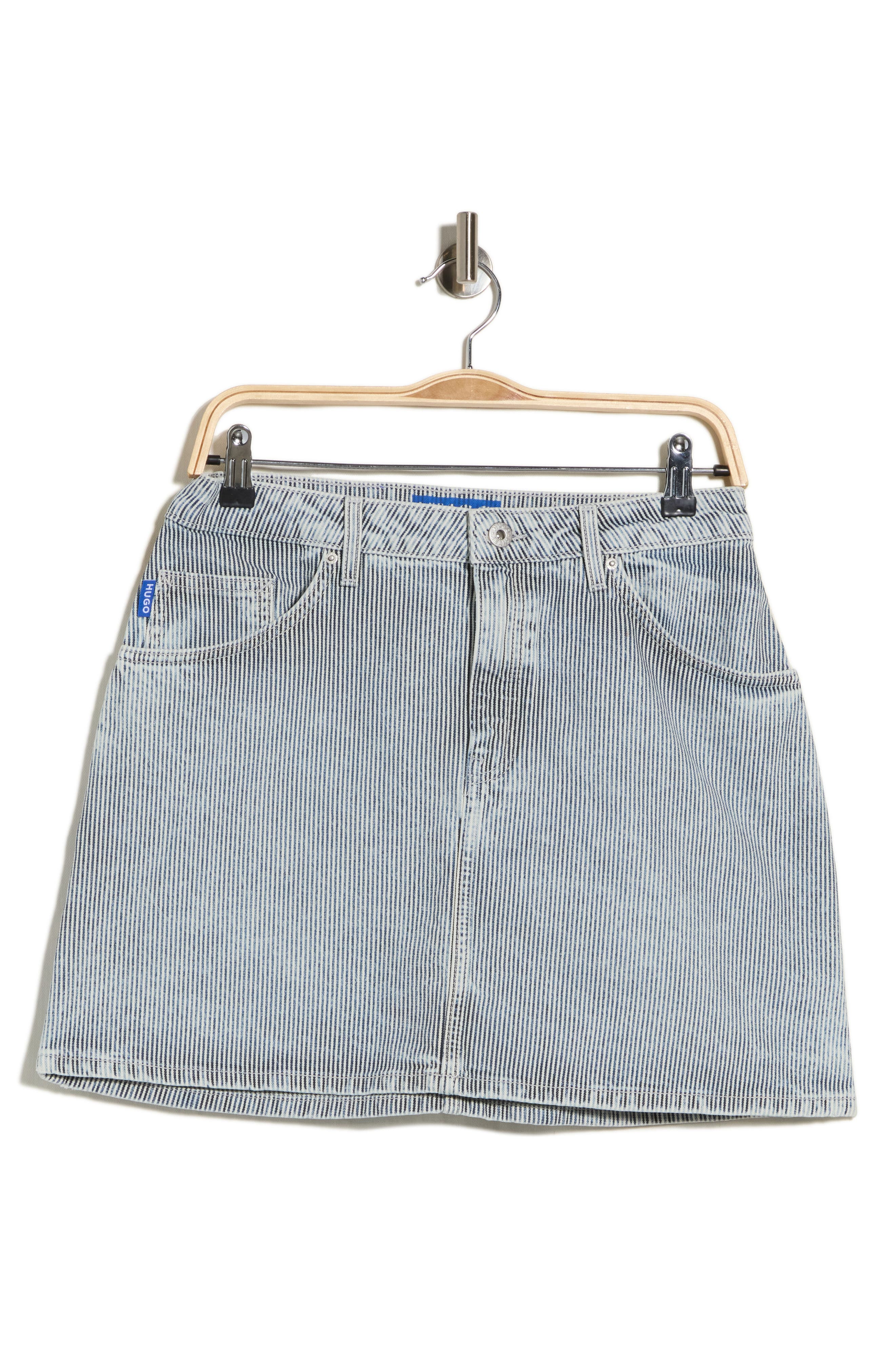 Striped Denim Miniskirt