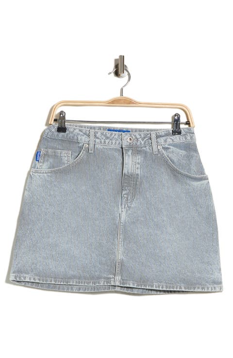 Striped Denim Miniskirt