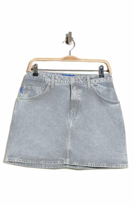 Striped Denim Miniskirt