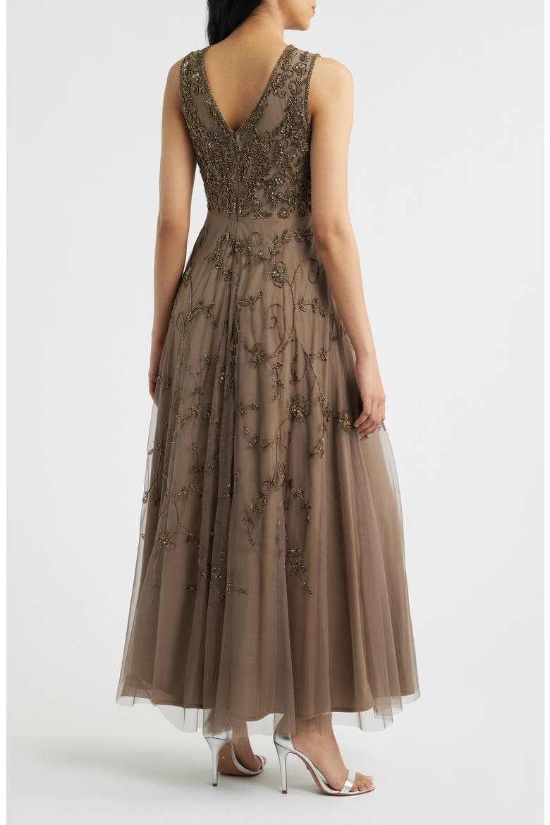 Embellished Cocktail Dress with Open Front Jacket, Alternate, color, MOCHA