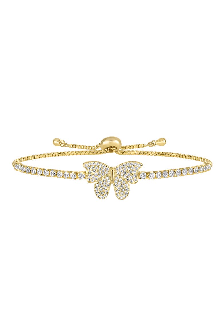 Pavé Cubic Zirconia Butterfly Slide Bracelet, Main, color, YELLOW