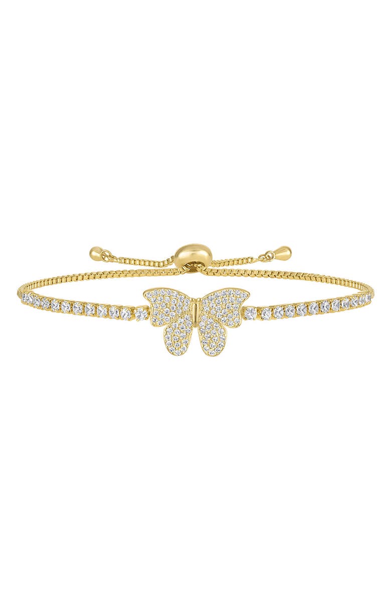 FZN Pavé Cubic Zirconia Butterfly Slide Bracelet, Main, color, Yellow