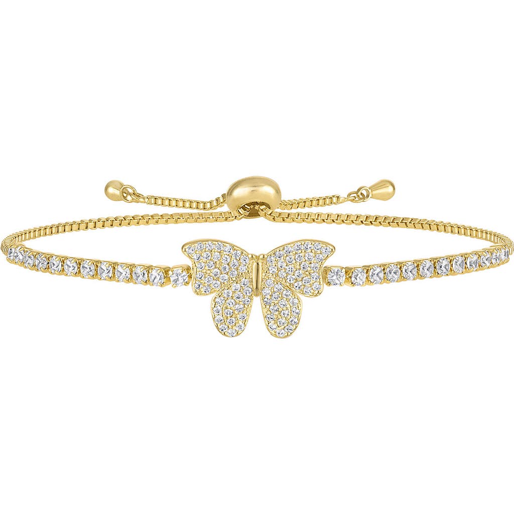 Fzn Pavé Cubic Zirconia Butterfly Slide Bracelet In Yellow