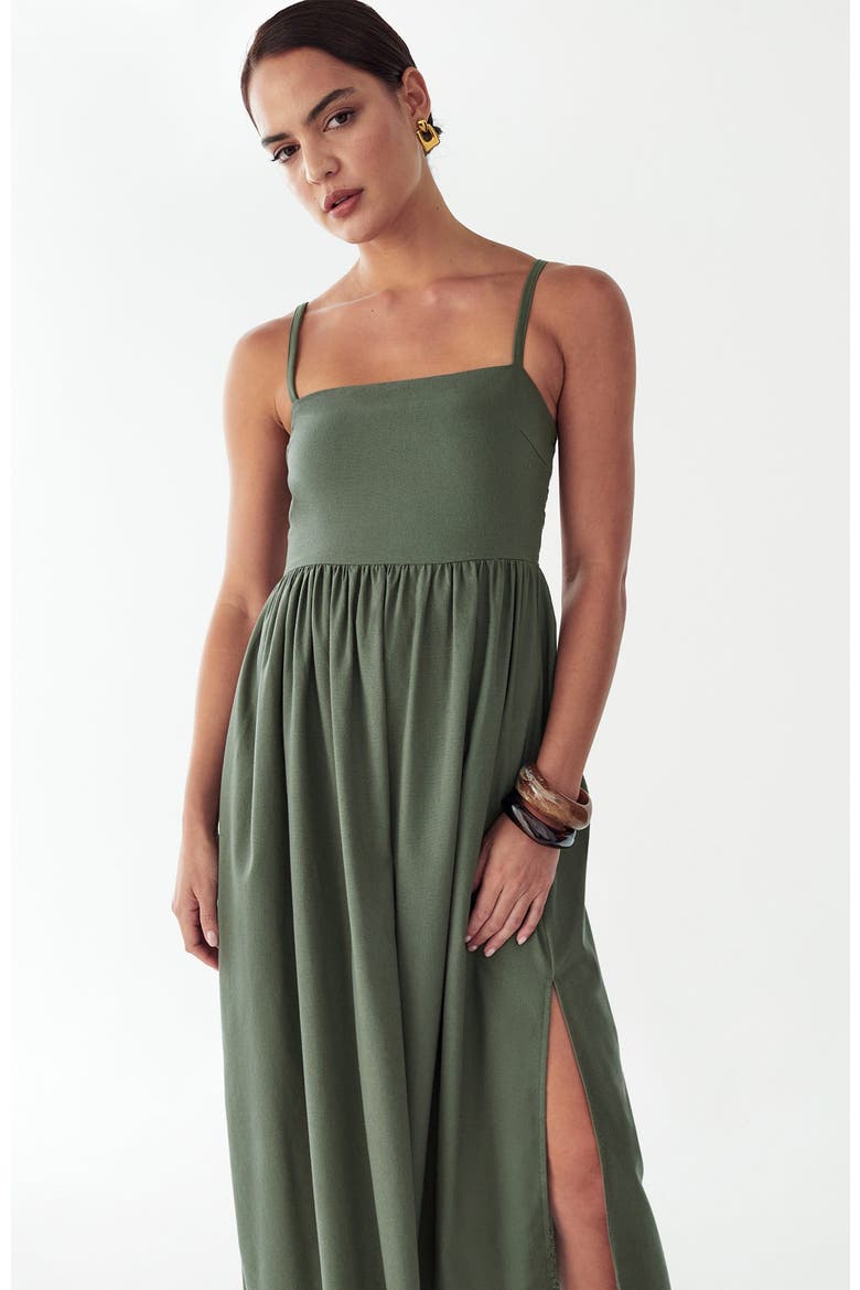 Lanah Midi Dress, Alternate, color, Olive