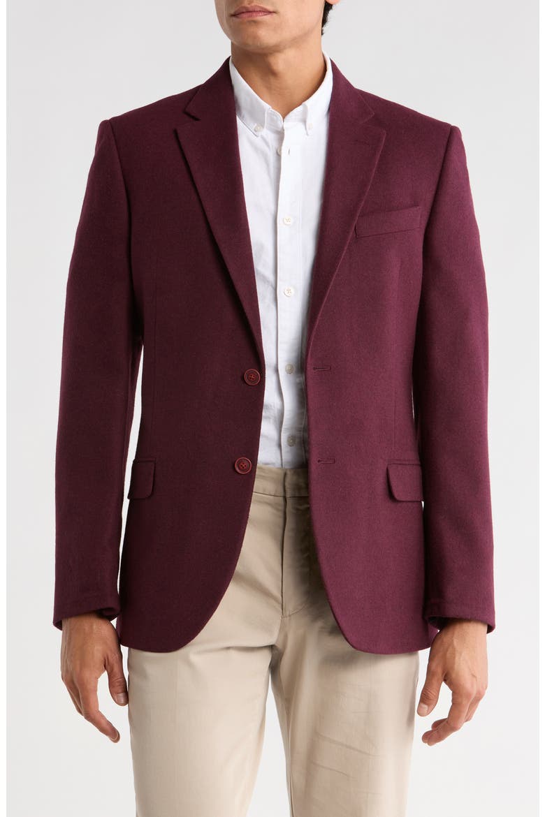 Notch Lapel Dinner Jacket, Main, color, BURGUNDY