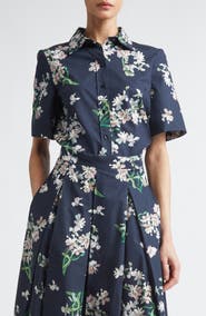Erdem Floral Organic Cotton Poplin Button-Up Shirt