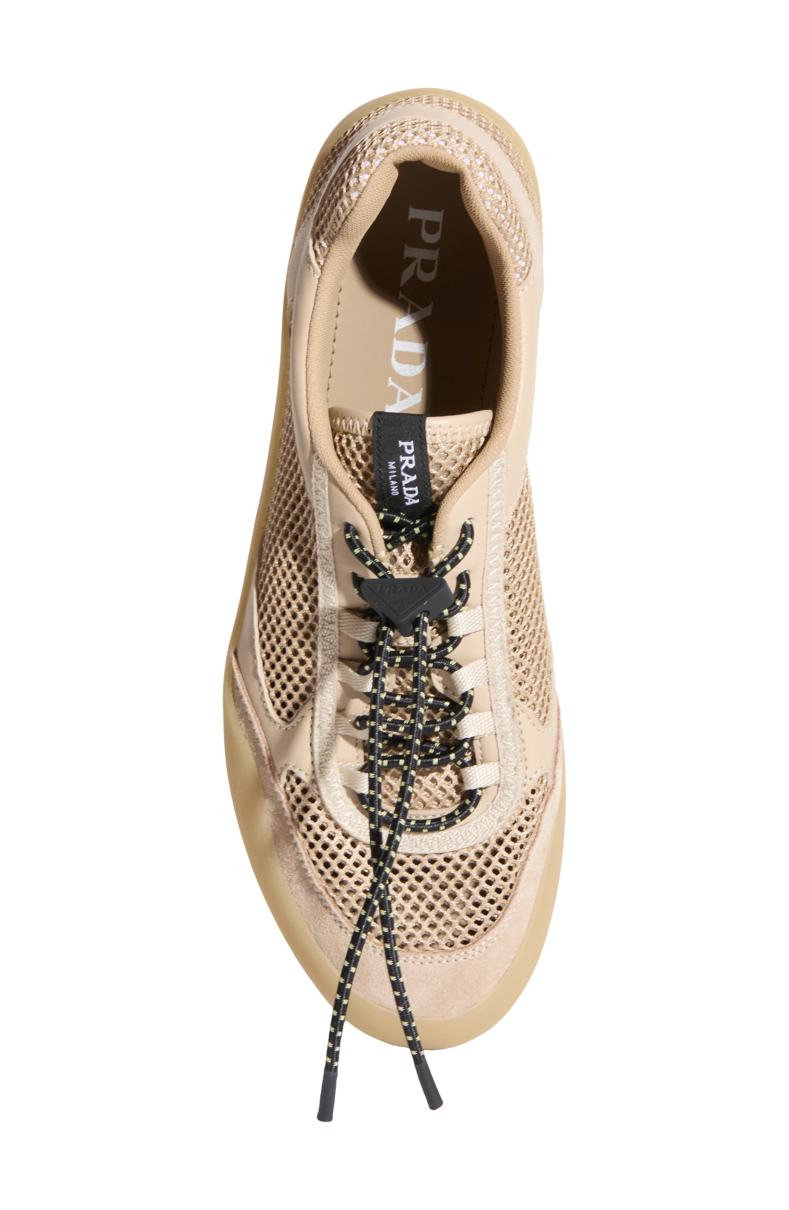 Prada Speedrock Mixed Media Sneaker, Alternate, color, Deserto