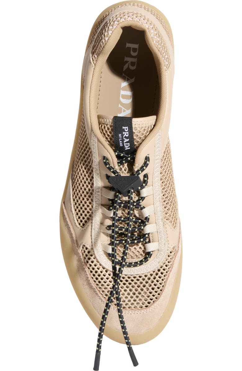 Prada Speedrock Mixed Media Sneaker, Alternate, color, Deserto
