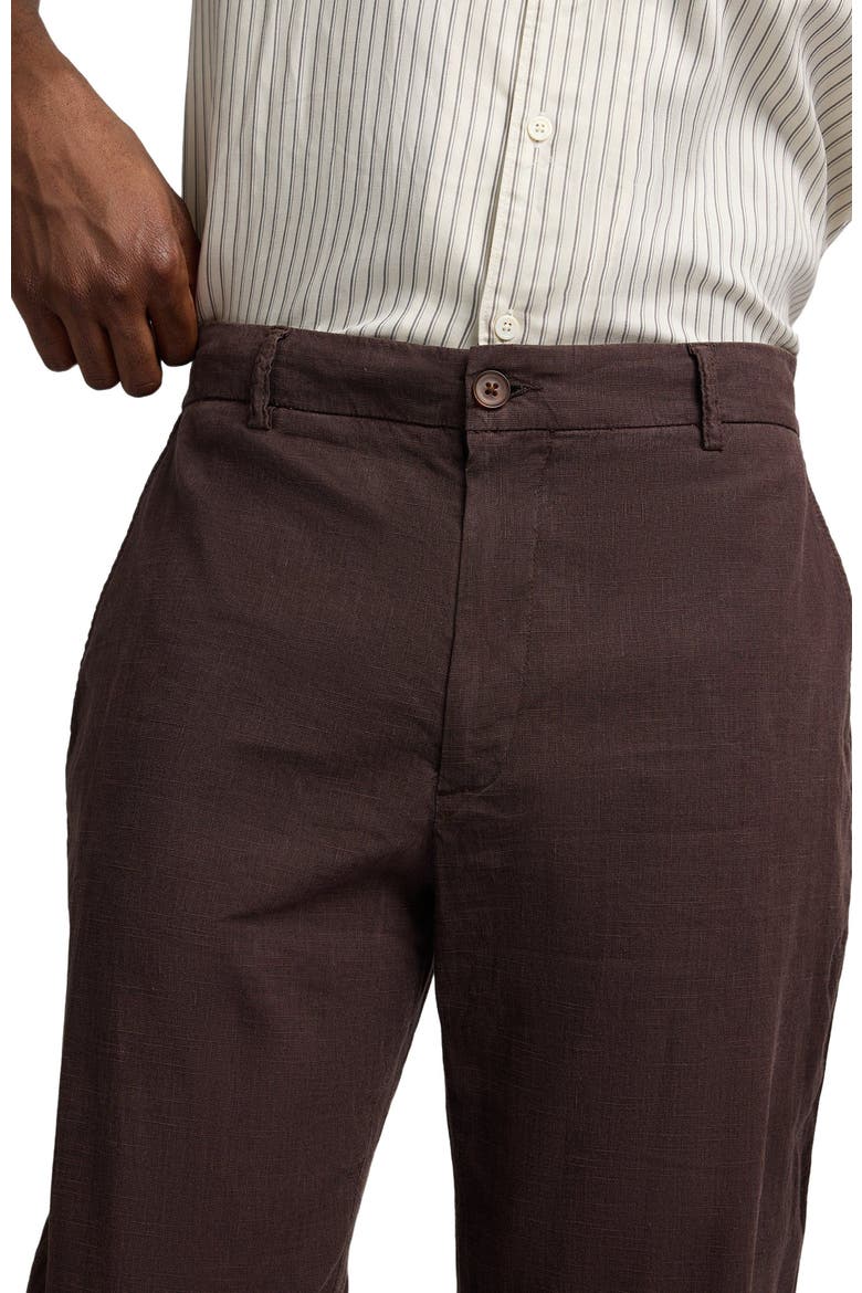 Stretch Linen Trouser, Alternate, color, Espresso