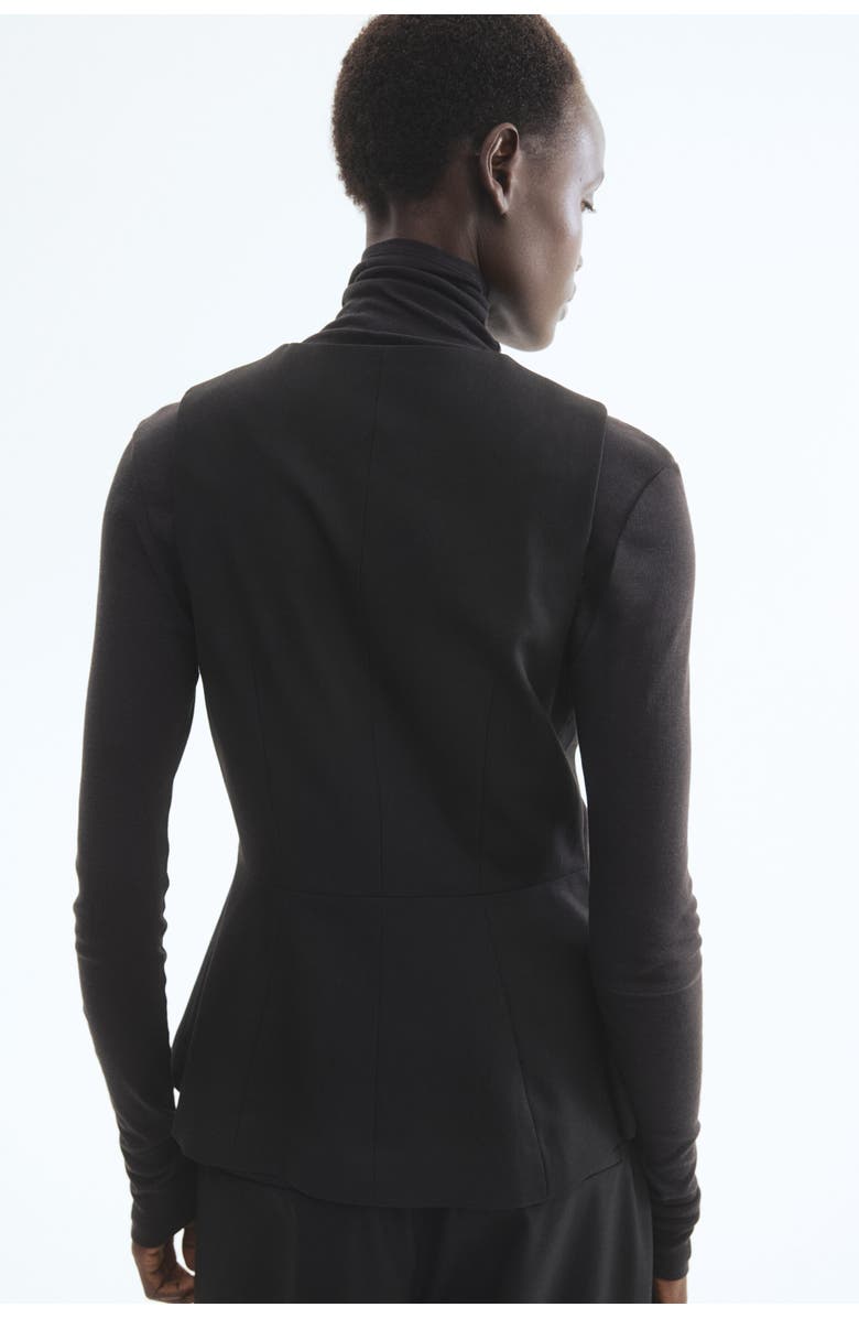 H&M Peplum Waistcoat, Alternate, color, Black
