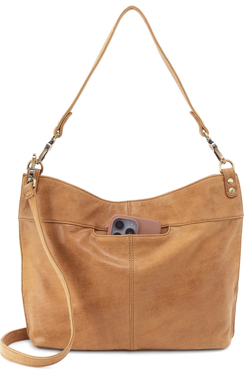 HOBO Pier Leather Shoulder Bag, Alternate, color, Whiskey