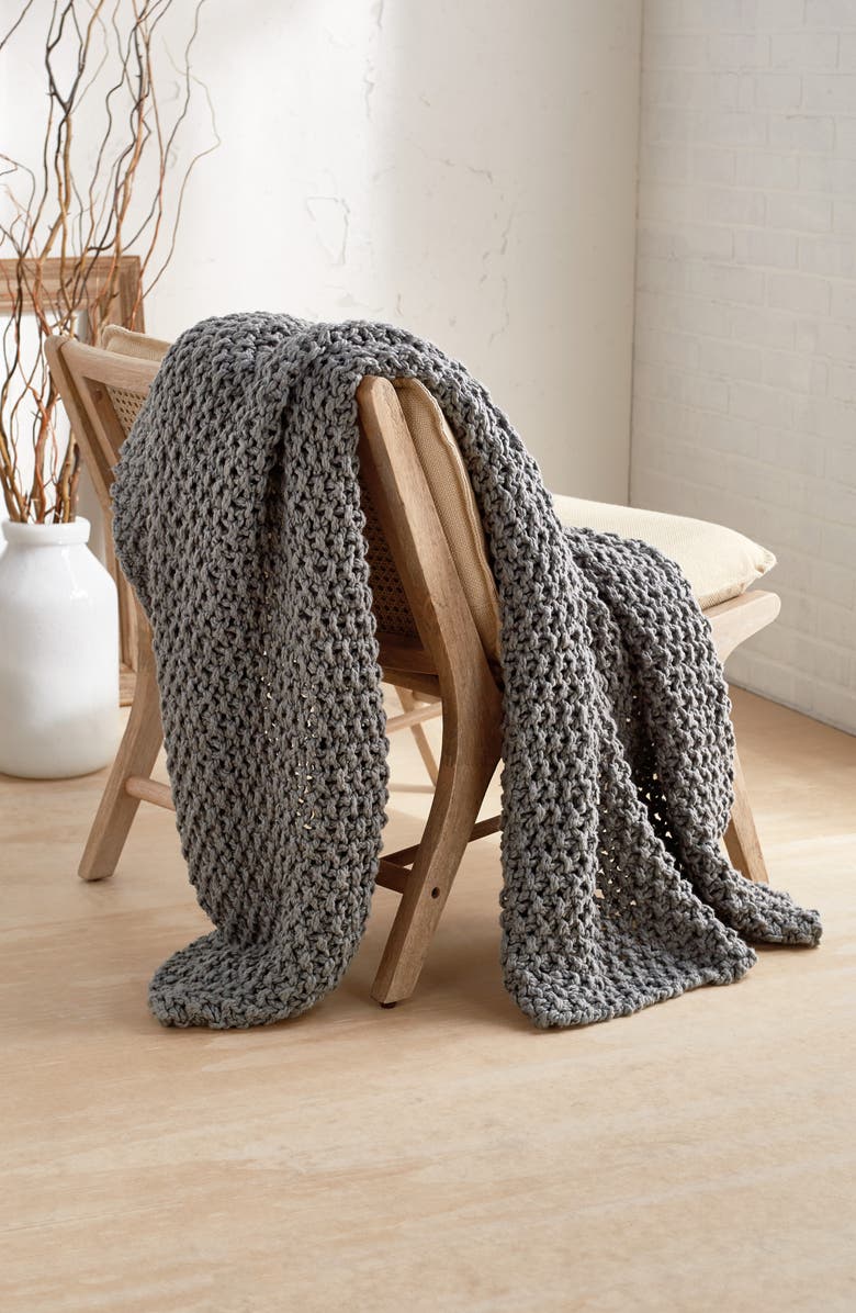 DKNY PURE Chunky Knit Throw Blanket, Alternate, color,