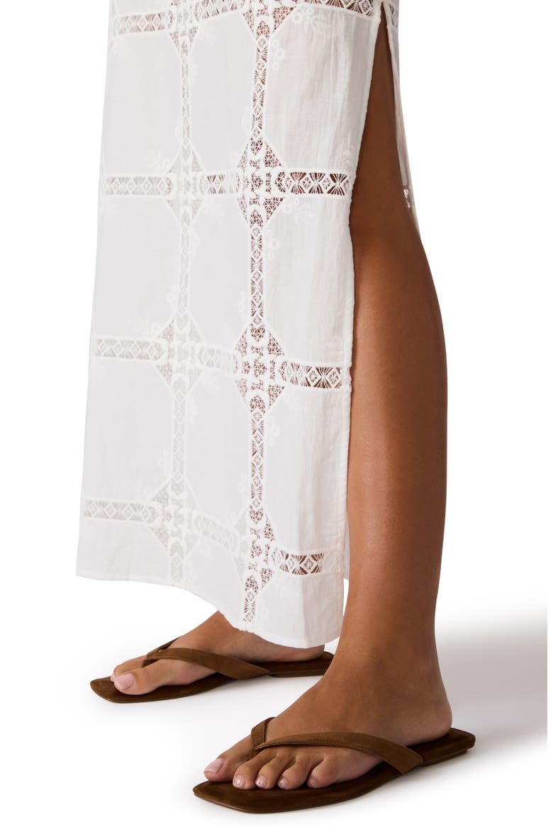 Monique Lace & Embroidery Detail Cotton Maxi Skirt, Alternate, color, ANTIQUE