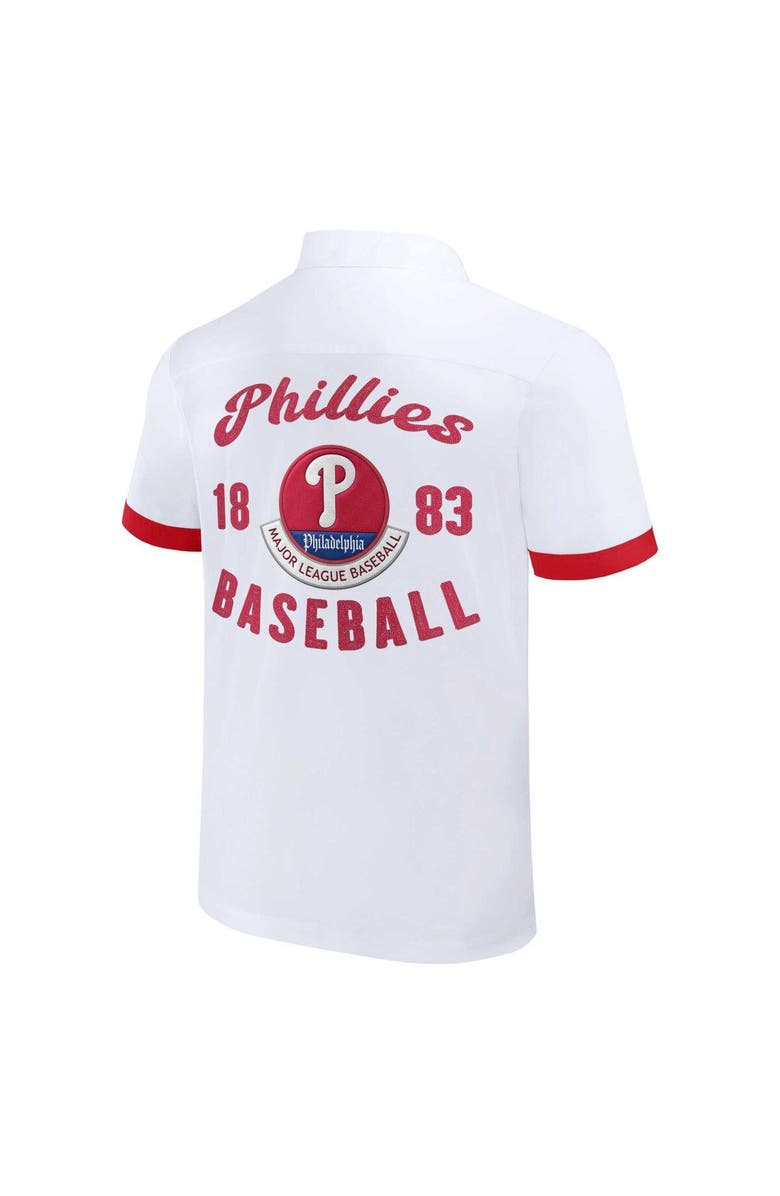 Darius Rucker Collection by Fanatics Men's Darius Rucker Collection by Fanatics White Philadelphia Phillies Bowling Button-Up Shirt, Alternate, color, White