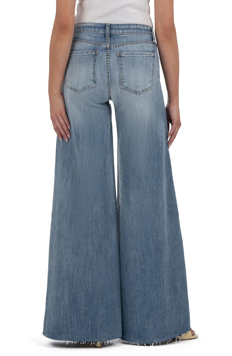 KUT from the Kloth Blake Raw Hem Mid Rise Super Flare Jeans, Alternate, color,