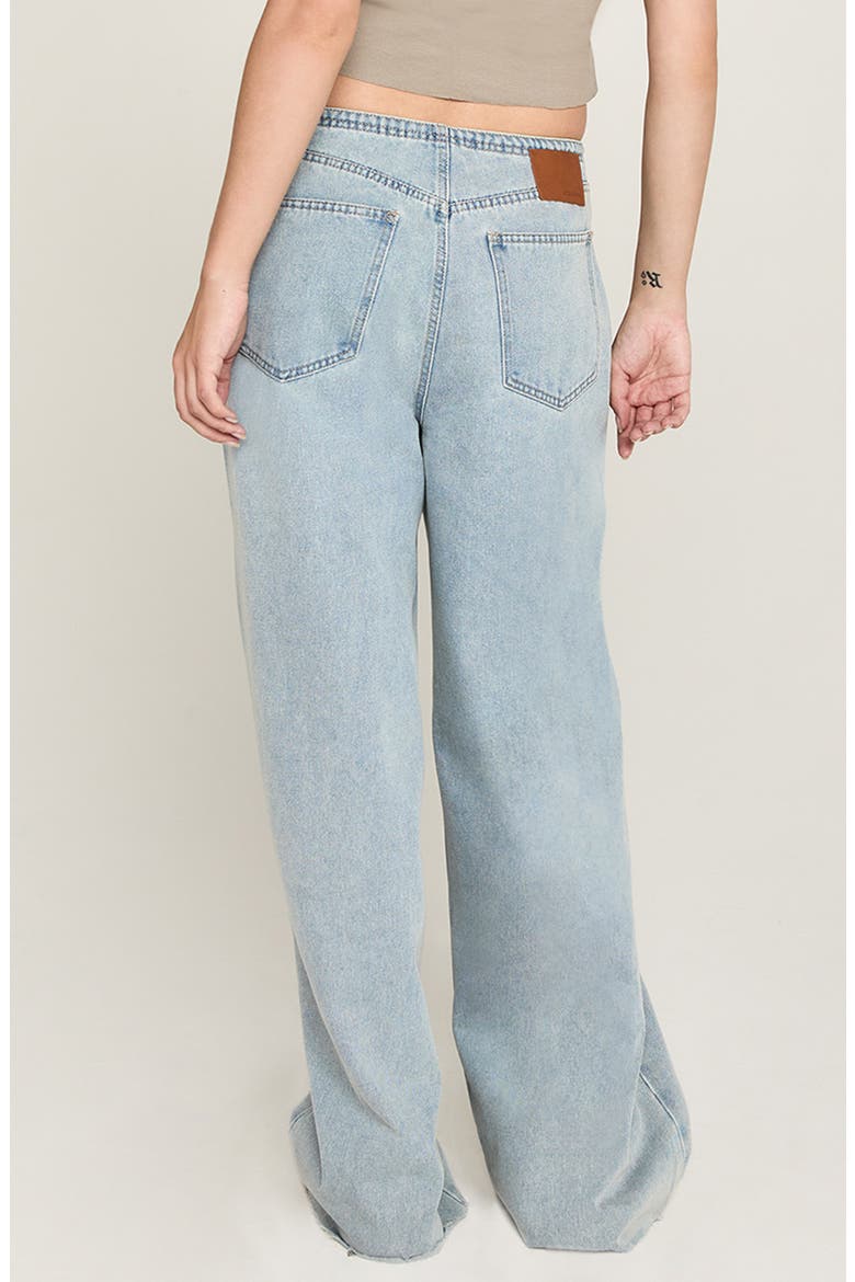 Reece Raw Hem Drawstring Wide Leg Jeans, Alternate, color, MAMMOTH
