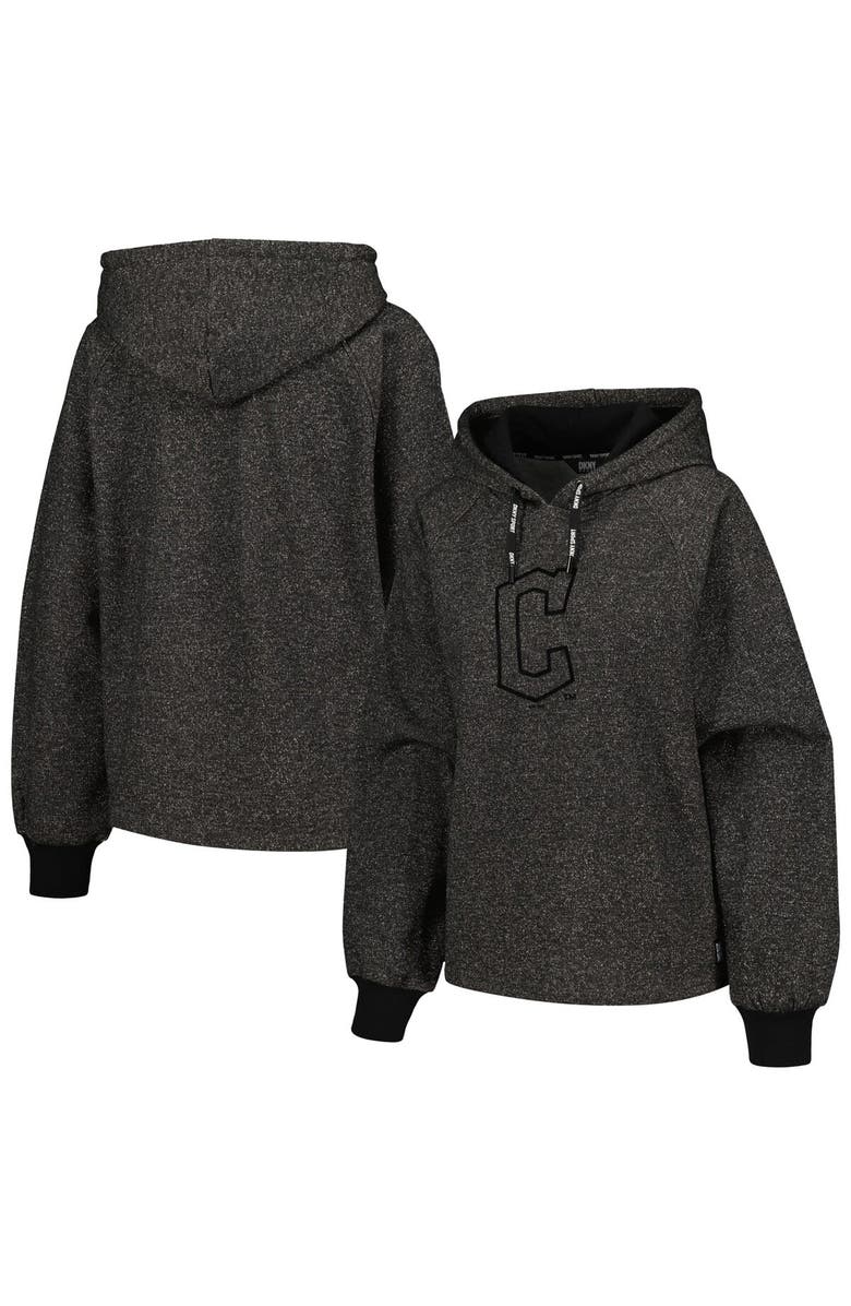 DKNY SPORT Women's DKNY Sport Black Cleveland Guardians Debbie Dolman Raglan Pullover Hoodie, Main, color, Black