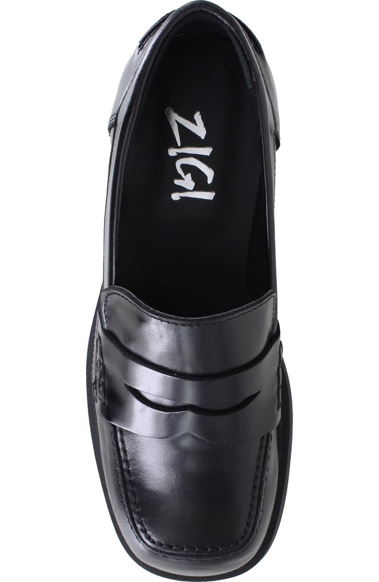 ZIGI Geraldine Platform Penny Loafer, Alternate, color, Black Leather