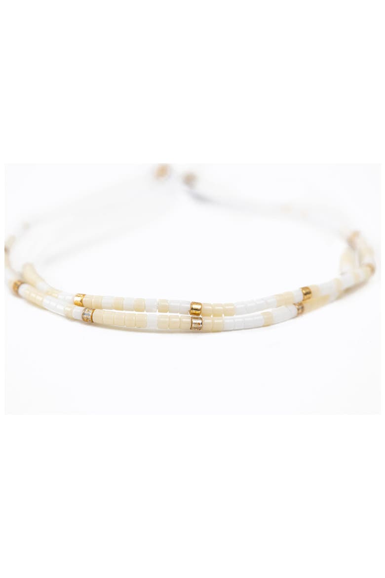Purple Beaded Friendship Bracelets, Alternate, color, White