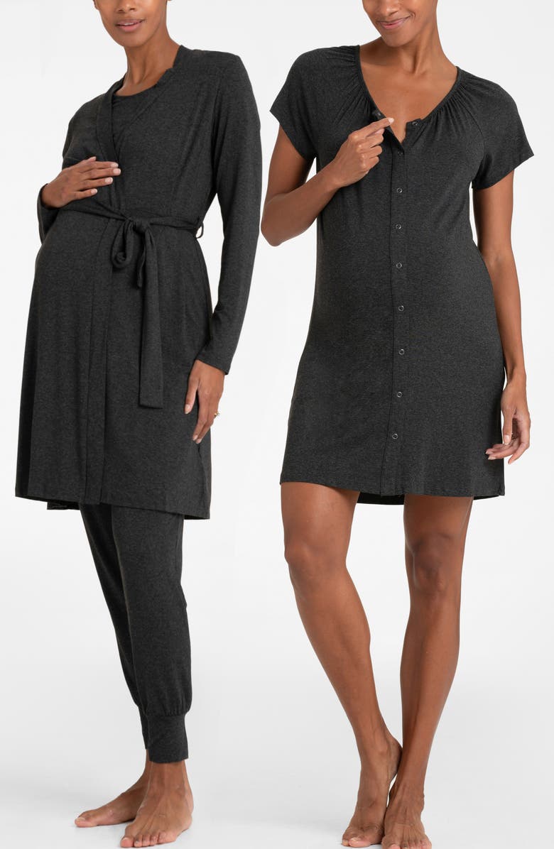 Seraphine Hospital Bag 4-Piece Maternity/Nursing Sleep Set, Main, color, 