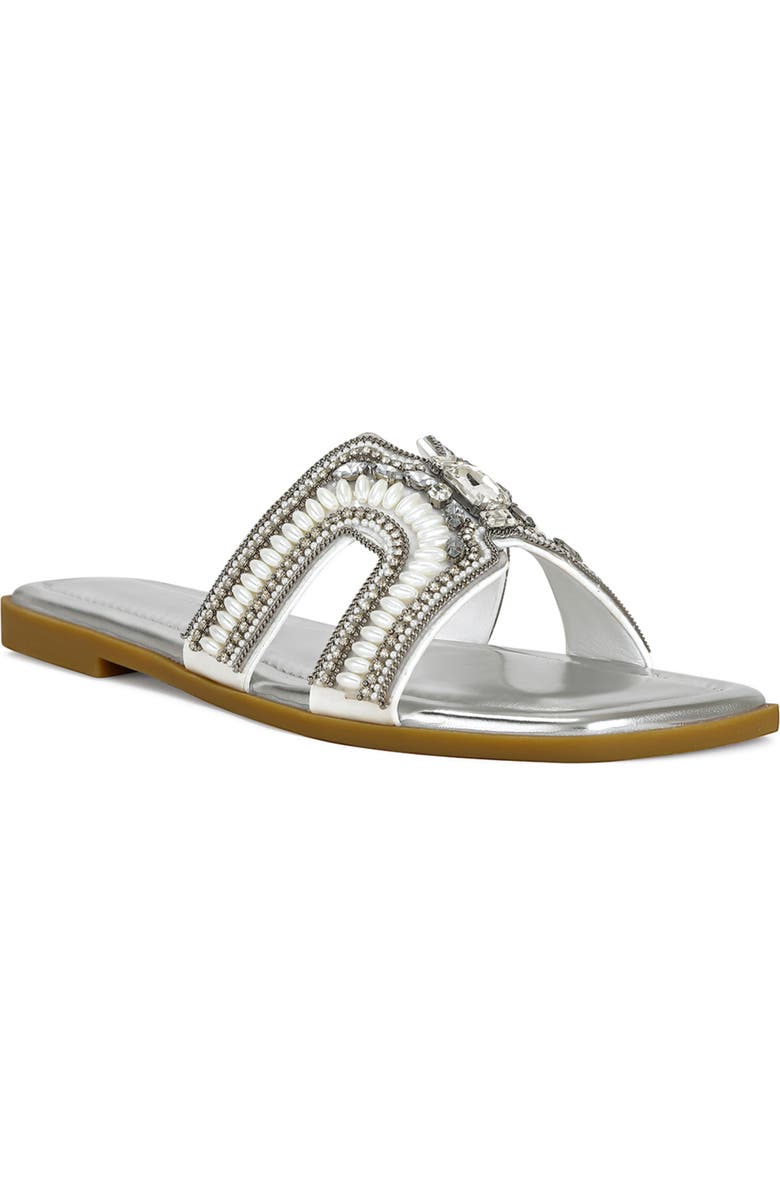 AZALEA WANG Madiha Embellished Slide Sandal, Main, color,
