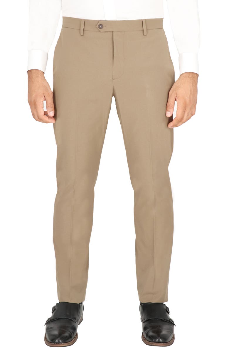 Scotch & Soda Traveler Tech Stretch Trousers - Suit Separate, Main, color, British Khaki