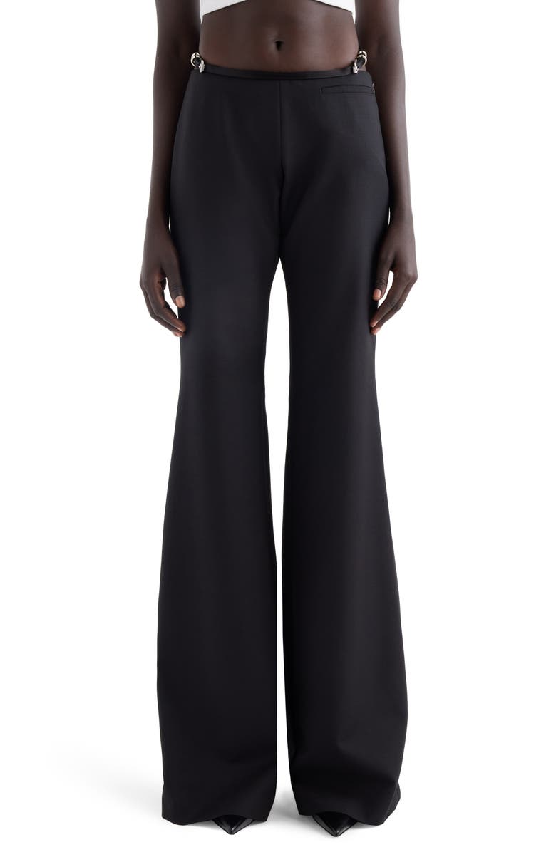 Givenchy Voyou Wool Blend Flare Leg Pants, Main, color, 