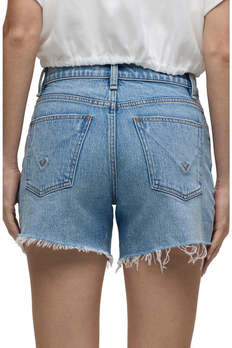 Devon High Waist Destroyed Hem Denim Shorts, Alternate, color, ANTHEM