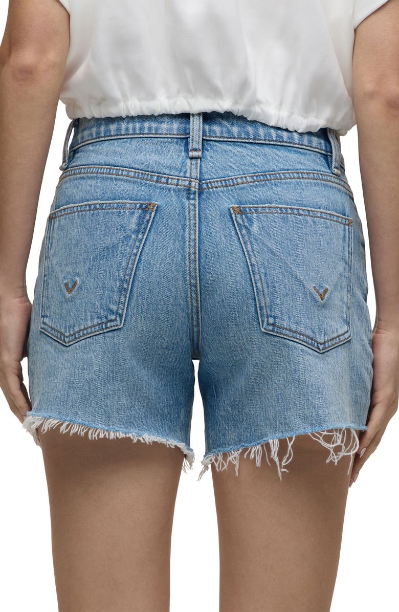 Hudson Jeans Devon High Waist Destroyed Hem Denim Shorts, Alternate, color, Anthem