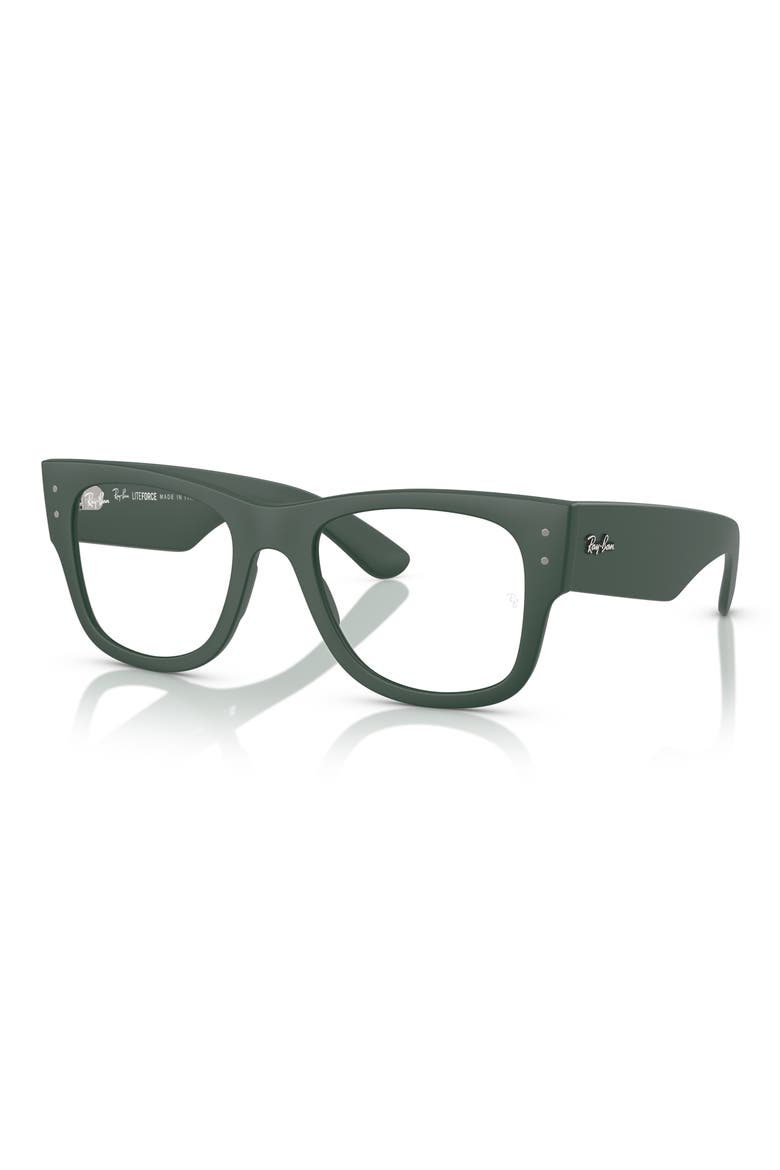 Mega Wayfarer Liteforce 50mm Rectangular Optical Glasses, Alternate, color, GREEN