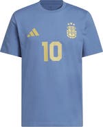 adidas Men's adidas Lionel Messi Blue Argentina National Team Name & Number T-Shirt