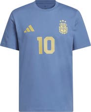 adidas Men's adidas Lionel Messi Blue Argentina National Team Name & Number T-Shirt
