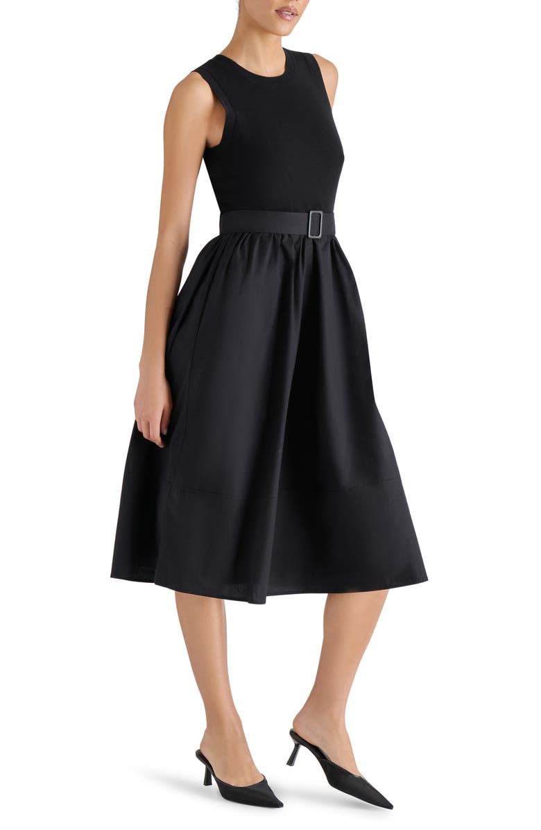 Steve Madden Rhodes Mixed Media Midi Dress, Alternate, color, 