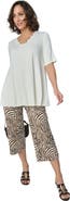 Jessica London Everyday Stretch Knit Wide Leg Crop Pant